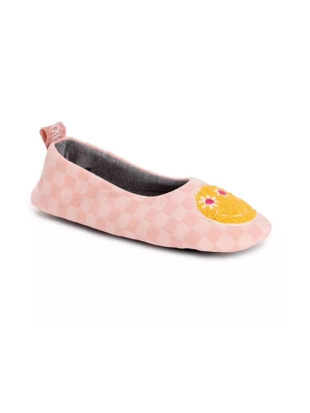 Muk Luks Ballerina Slippers NEW Peach Smile Size 7-8 Pull On Flat Sole